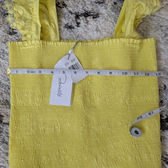 Peixoto Yellow Blouse with Ruffles - NWT - Picture 4 of 6